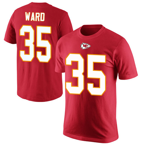 Men Kansas City Chiefs #35 Ward Charvarius Red Rush Pride Name and Number T-Shirt